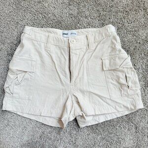 Aritzia TNA Supply Womens XS Cargo 3" Shorts Beige Adjustable Stretch Casual